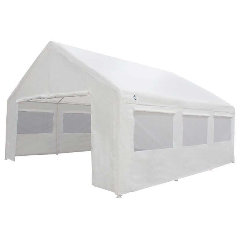 King Canopy 18' x 20' Carport Canopy Sidewall Kit w/ Flaps and Bug Screen Windows - Image 4