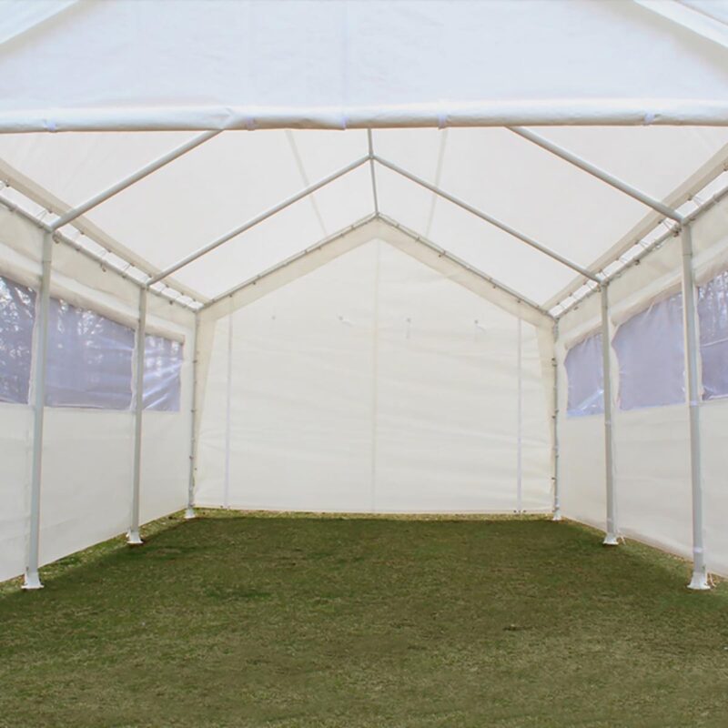 King Canopy 18' x 20' Carport Canopy Sidewall Kit w/ Flaps and Bug Screen Windows - Image 5