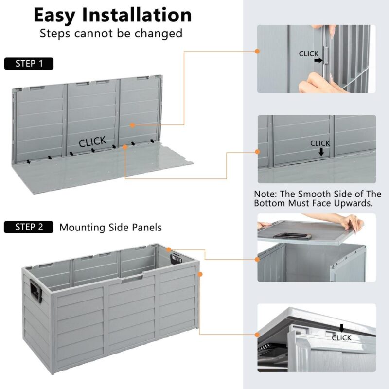 Ktaxon 75gal Outdoor Garden Resin Storage Deck Box Tools Black - Image 9