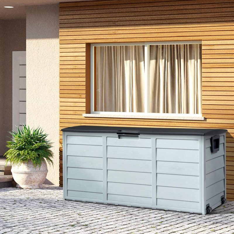 Ktaxon 75gal Outdoor Garden Resin Storage Deck Box Tools Black - Image 5