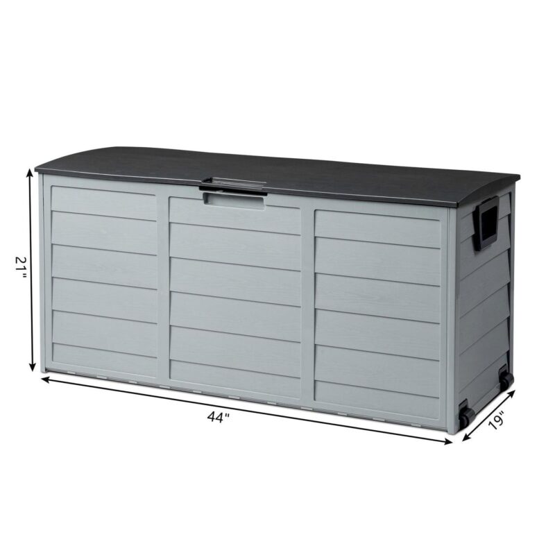 Ktaxon 75gal Outdoor Garden Plastic Storage Deck Box Chest Tools Cushions Toys Black - Image 7