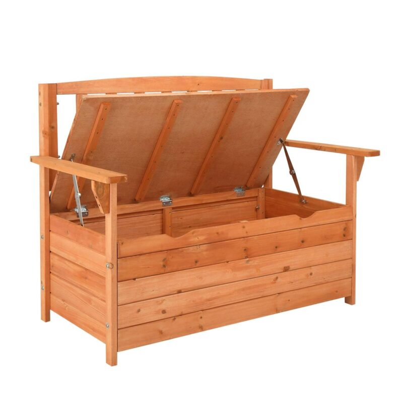 Ktaxon Garden Storage Bench Deck Box for Patio Storage Garden Tools and Pool Toys - Wood - Image 9
