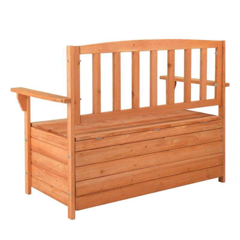 Ktaxon Garden Storage Bench Deck Box for Patio Storage Garden Tools and Pool Toys - Wood - Image 3