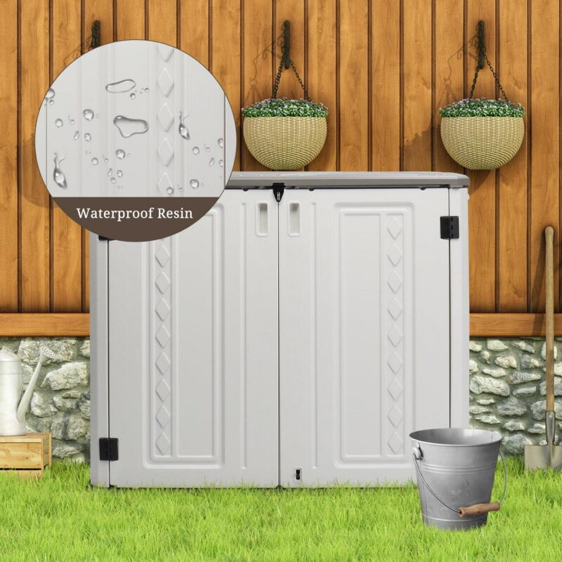 Ktaxon Storage Deck Box Courtyard Storage Box HDPE Plastic White 250 Gallon - Image 5