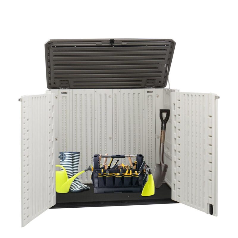 Ktaxon Storage Deck Box Courtyard Storage Box HDPE Plastic White 250 Gallon - Image 2