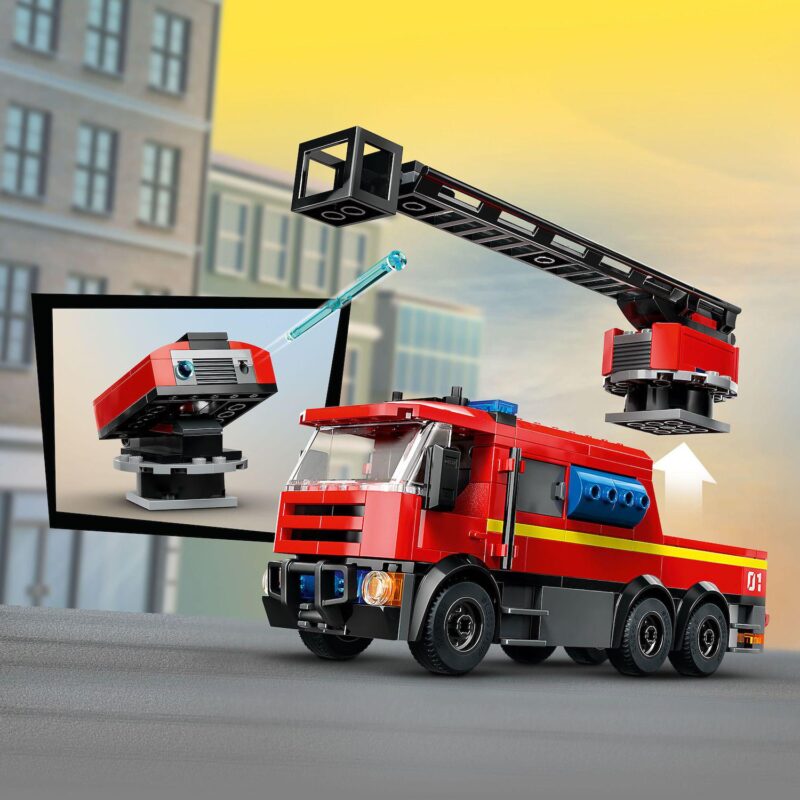 LEGO City Fire Station with Fire Truck Pretend Play Toy 60414 (843 Pieces) - Image 4