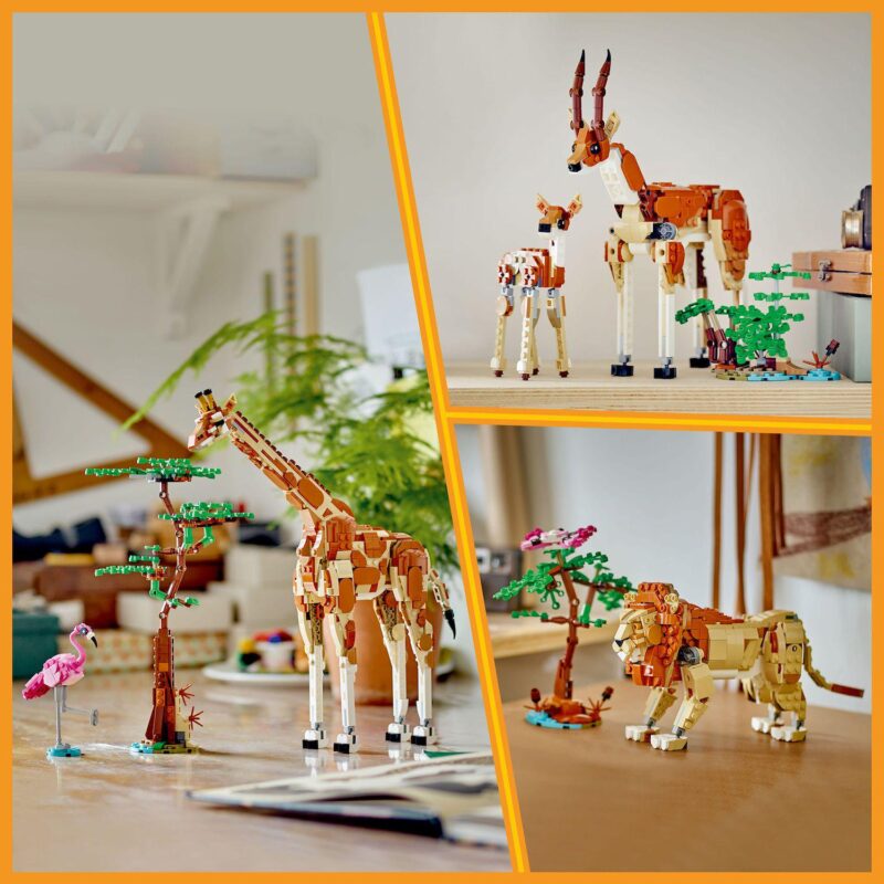 LEGO Creator 3 in 1 Wild Safari Animals Set, Giraffe, Gazelles or Lion Toy 31150 - Image 4
