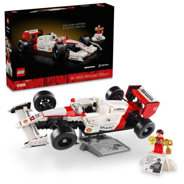 LEGO Icons McLaren MP4/4 and Ayrton Senna Model Race Car 10330 Building Kit (693 Pieces)