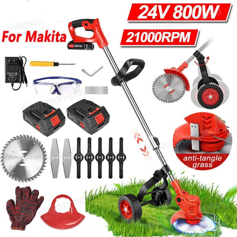 LELINTA 24V 13-inch Cordless String Trimmer, Grass Trimmer Cordless Electric Weed Eaters and Weed Trimmer, 2 Ah Battery and Charger Included
