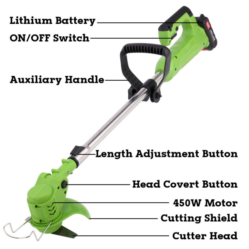 LELINTA Cordless String Trimmer Weed Wacker, 48-inch 88V Power Grass Trimmer Lawn Edger with Battery, Adjustable Height Weed Eater Tool for Garden and Yard - Image 7