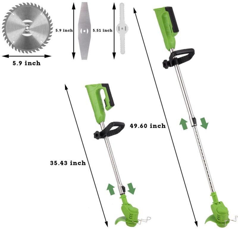 LELINTA Cordless String Trimmer Weed Wacker, 48-inch 88V Power Grass Trimmer Lawn Edger with Battery, Adjustable Height Weed Eater Tool for Garden and Yard - Image 4