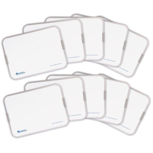 Learning Resources Magnetic Double-Sided Dry-Erase Boards, Set of 10