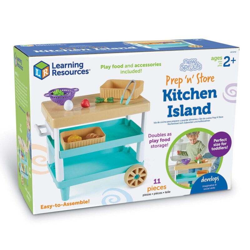 Learning Resources New Sprouts Prep 'n' Store Kitchen Island Toy - Image 7
