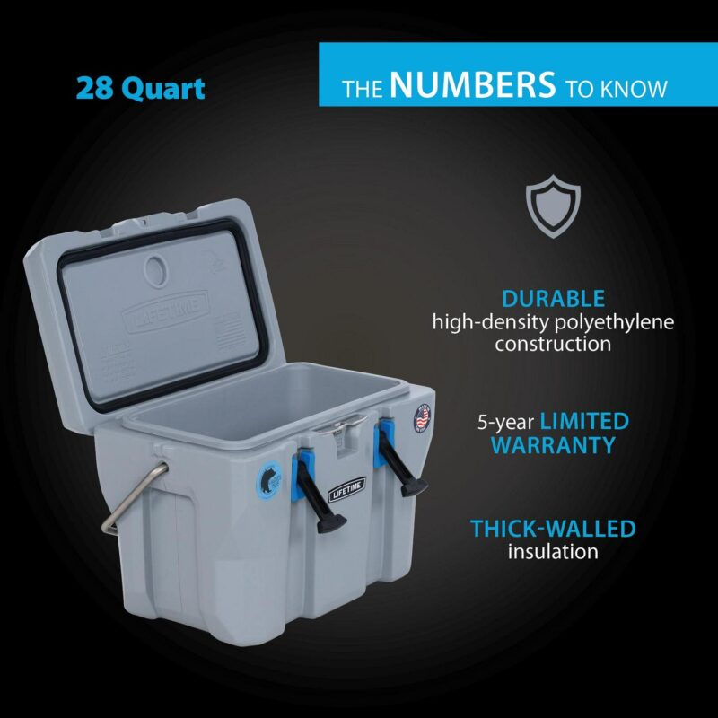 Lifetime 28 Quart New High Performance Polyethylene Cooler, Gray (91183) - Image 10