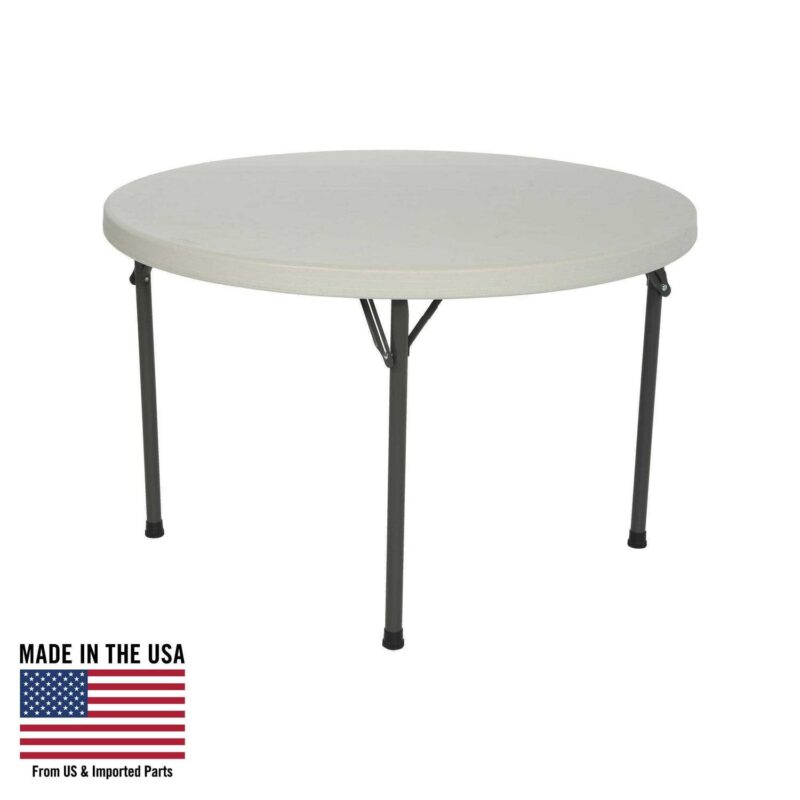 Lifetime 46 inch Round Folding Table, Indoor/Outdoor Commercial Grade, Almond (22968)