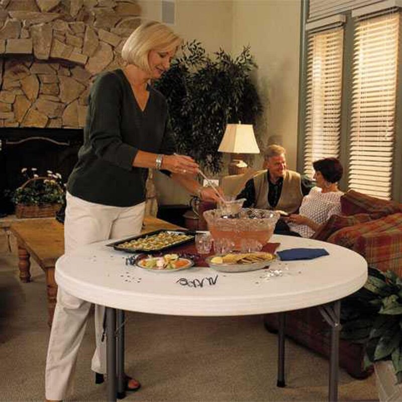 Lifetime 46 inch Round Folding Table, Indoor/Outdoor Commercial Grade, Almond (22968) - Image 2