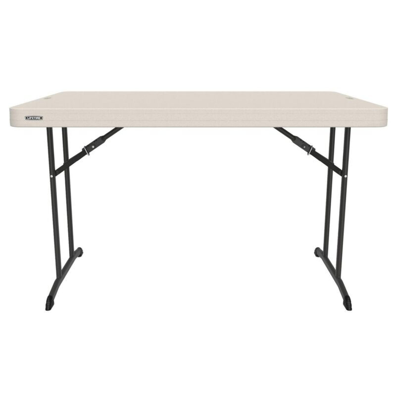 Lifetime 4 Foot Rectangle Folding Table, Indoor/Outdoor Commercial Grade, Almond (80568) - Image 2