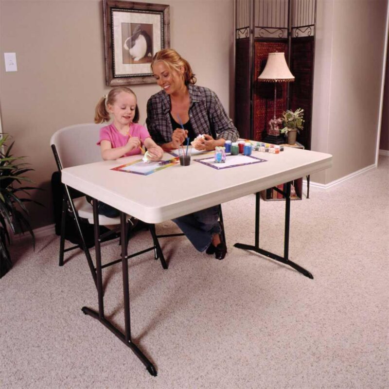 Lifetime 4 Foot Rectangle Folding Table, Indoor/Outdoor Commercial Grade, Almond (80568) - Image 4