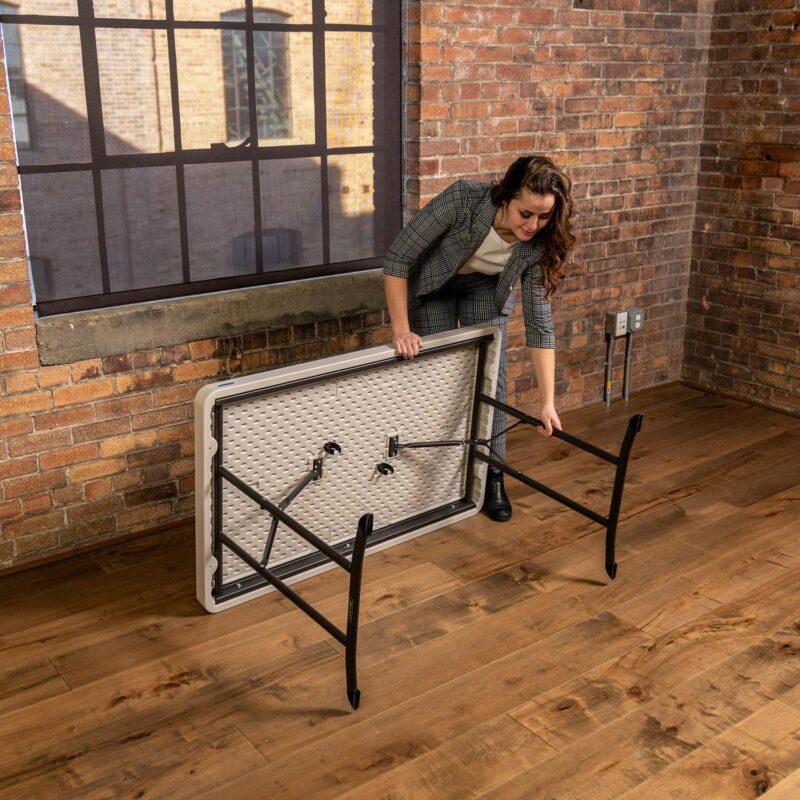 Lifetime 4 Foot Rectangle Folding Table, Indoor/Outdoor Commercial Grade, Almond (80568) - Image 9