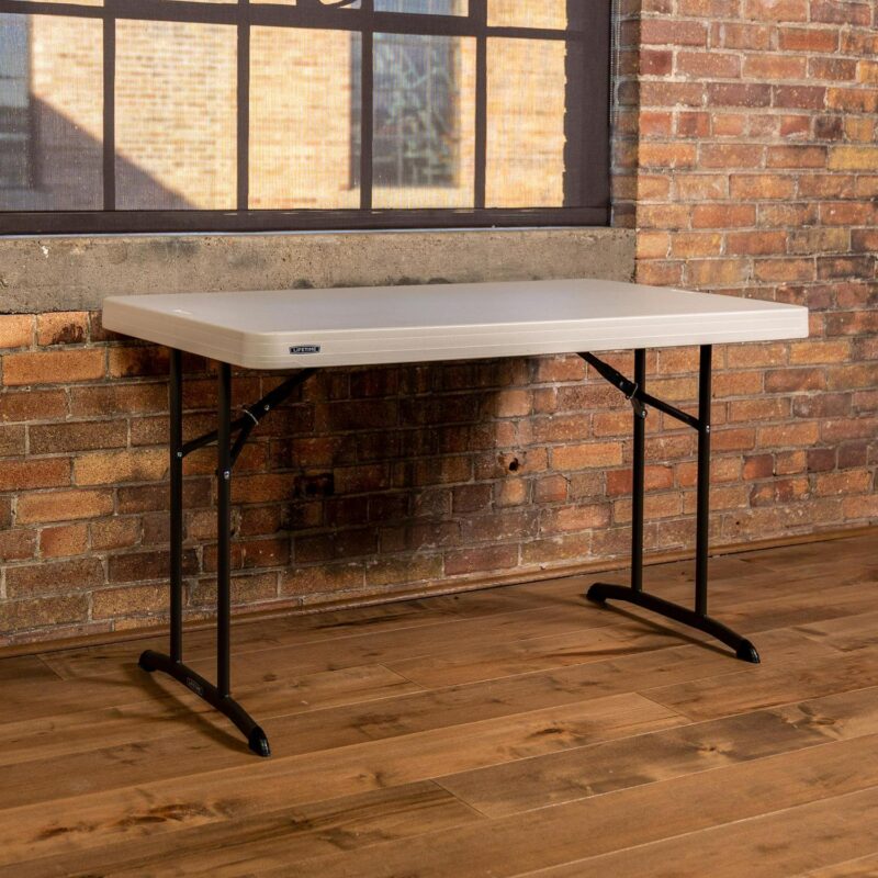 Lifetime 4 Foot Rectangle Folding Table, Indoor/Outdoor Commercial Grade, Almond (80568) - Image 8