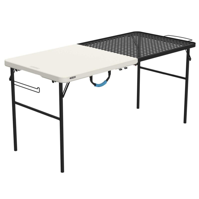 Lifetime 5 Foot Fold-in-Half Camping Folding Table, Indoor/Outdoor, Pumice (280875) - Image 23