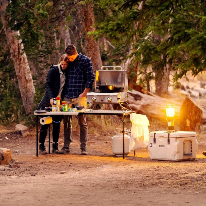 Lifetime 5 Foot Fold-in-Half Camping Folding Table, Indoor/Outdoor, Pumice (280875) - Image 4