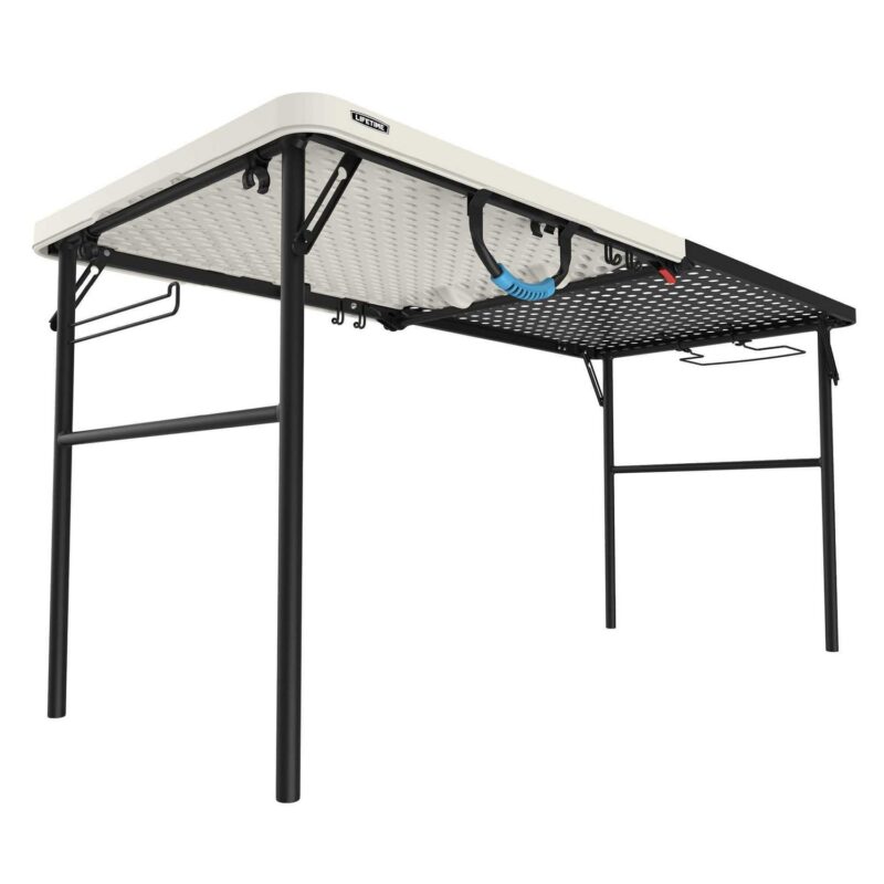 Lifetime 5 Foot Fold-in-Half Camping Folding Table, Indoor/Outdoor, Pumice (280875) - Image 13
