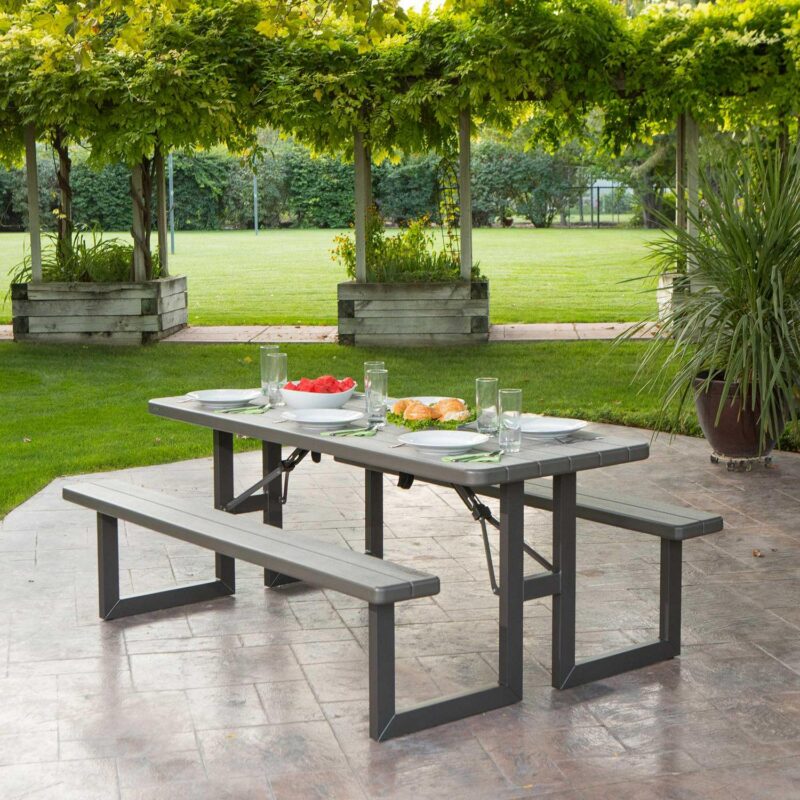 Lifetime 6-Foot Craftsman Outdoor Polyethylene Folding Picnic Table - Image 20
