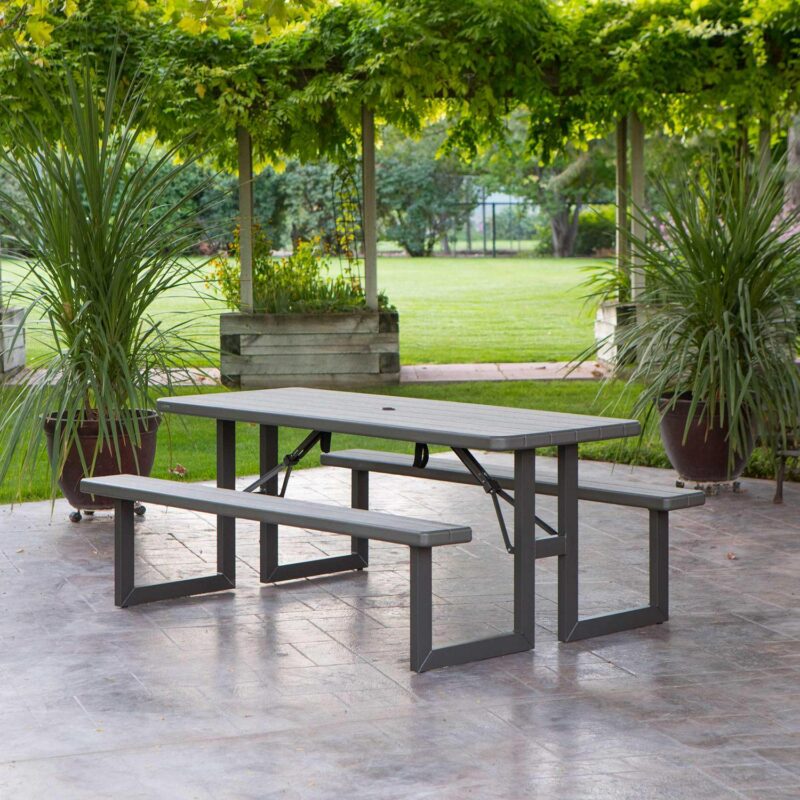 Lifetime 6-Foot Craftsman Outdoor Polyethylene Folding Picnic Table - Image 2