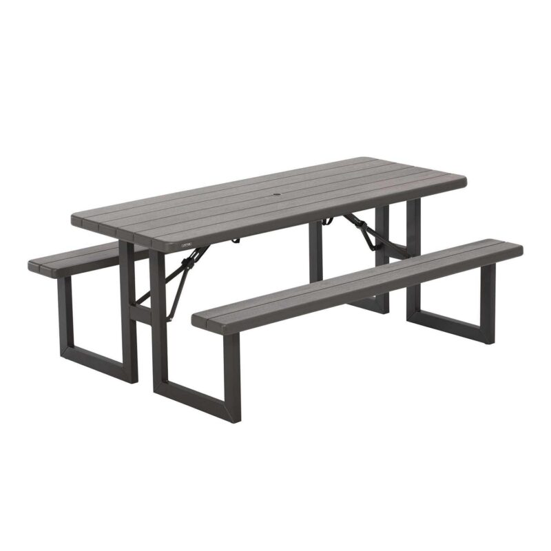 Lifetime 6-Foot Craftsman Outdoor Polyethylene Folding Picnic Table - Image 9