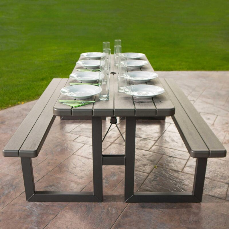 Lifetime 6-Foot Craftsman Outdoor Polyethylene Folding Picnic Table - Image 17