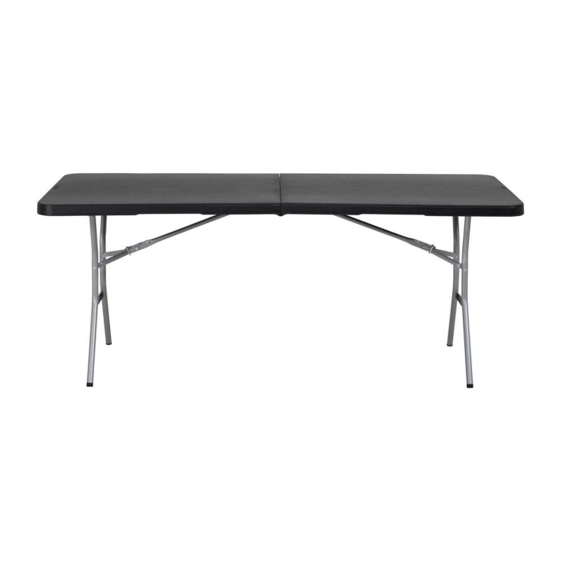 Lifetime 6 Foot Rectangle Fold-In-Half Table, Indoor/Outdoor, Light Commercial Grade, Black (80788) - Image 2