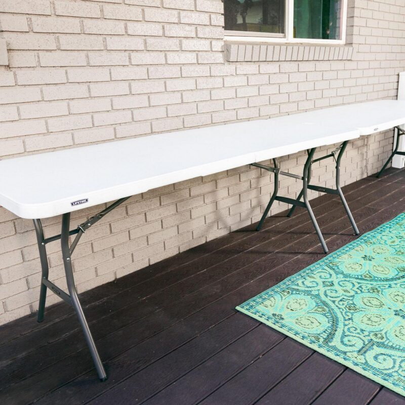 Lifetime 6 Foot Rectangle Fold-in-Half Table, Commercial Grade, White Granite (25011) - Image 18