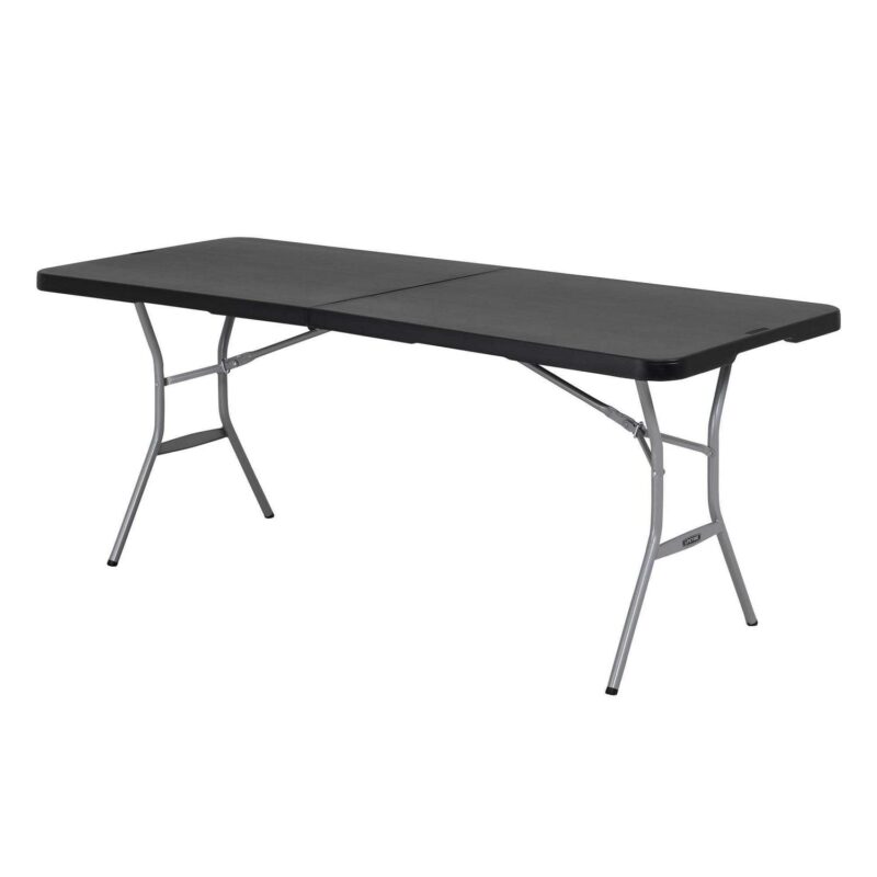 Lifetime 6 Foot Rectangle Fold-In-Half Table, Indoor/Outdoor, Light Commercial Grade, Black (80788) - Image 10