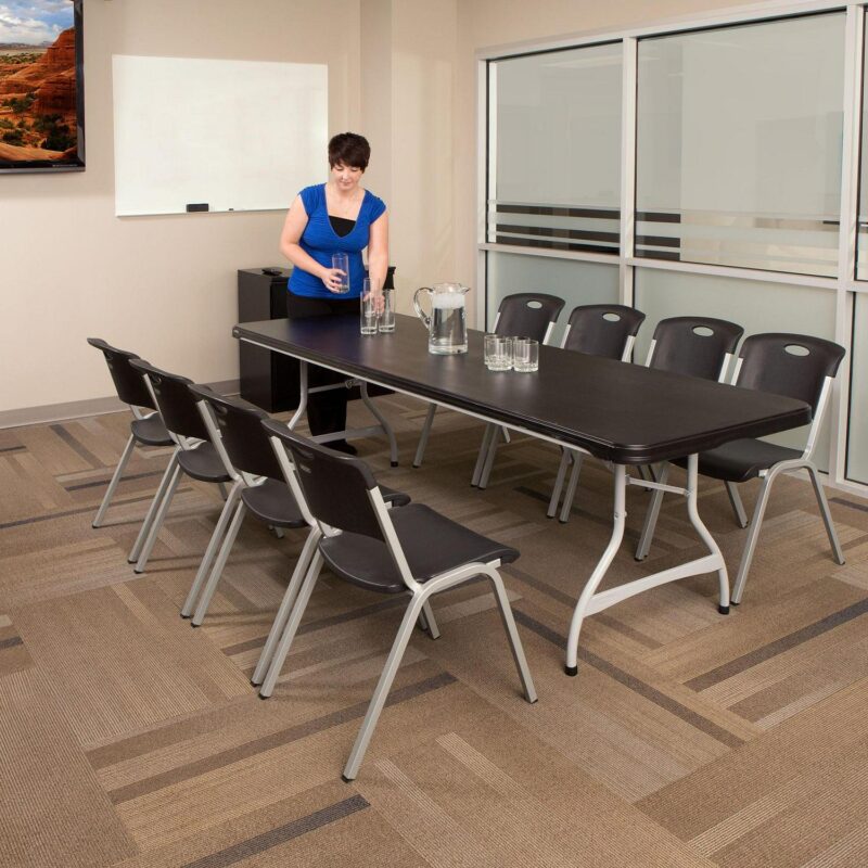 Lifetime 8 Foot Nesting Rectangle Table, Indoor/Outdoor Commercial Grade, Black (280462) - Image 12