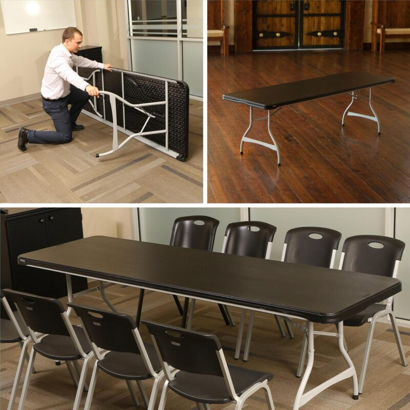Lifetime 8 Foot Nesting Rectangle Table, Indoor/Outdoor Commercial Grade, Black (280462) - Image 7
