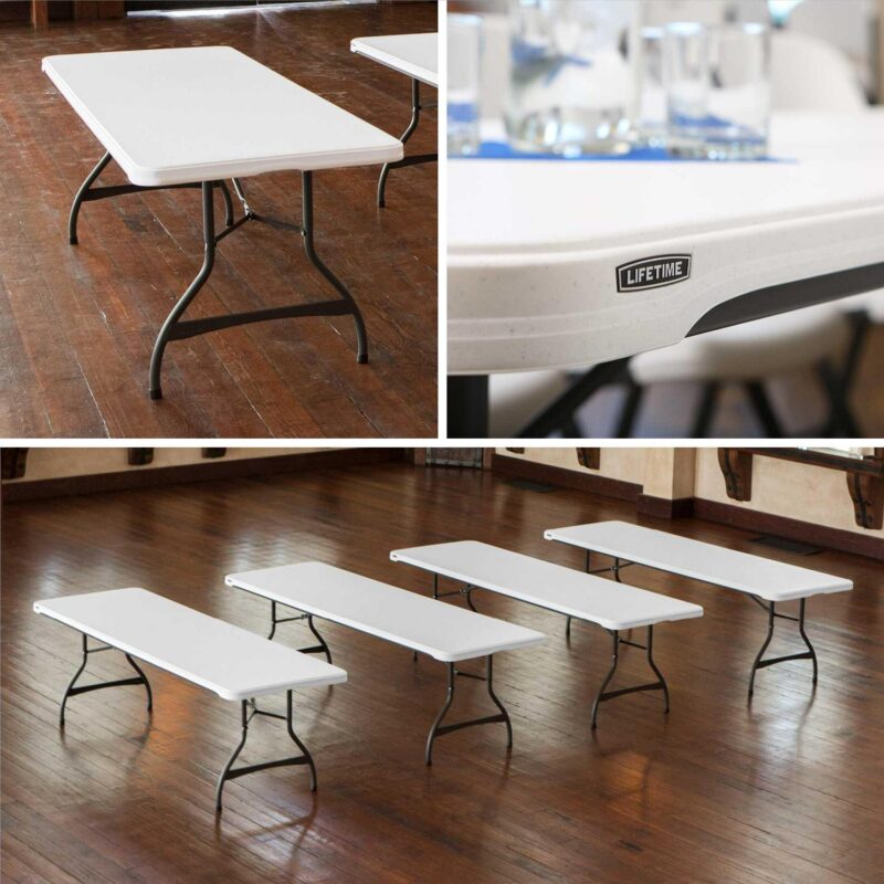 Lifetime 8 ft. Nesting Rectangle Folding Table, Indoor/Outdoor Commercial Grade, White (280299) - Image 8