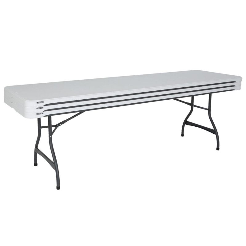 Lifetime 8 ft. Nesting Rectangle Folding Table, Indoor/Outdoor Commercial Grade, White (280299) - Image 11