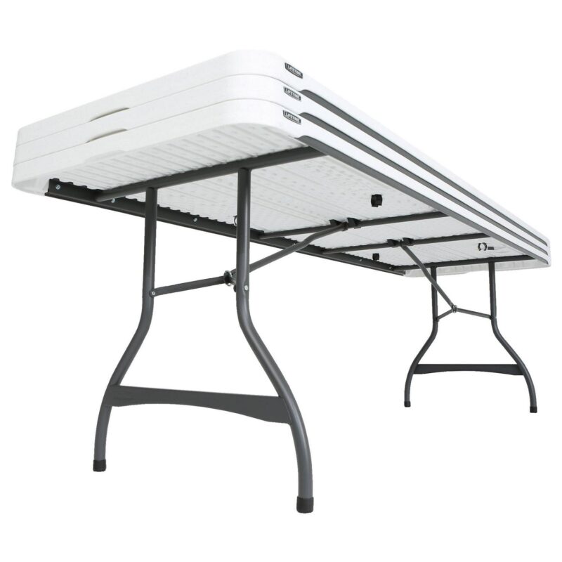 Lifetime 8 ft. Nesting Rectangle Folding Table, Indoor/Outdoor Commercial Grade, White (280299) - Image 2