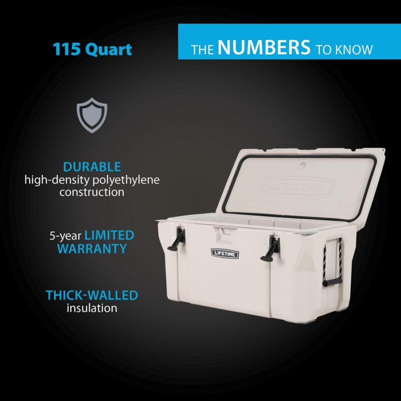 Lifetime New 115 Qt. Capacity High Performance Polyethylene Cooler, Arctic White (91108) - Image 4