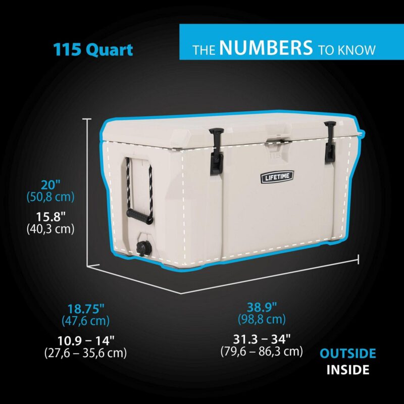 Lifetime New 115 Qt. Capacity High Performance Polyethylene Cooler, Arctic White (91108) - Image 3