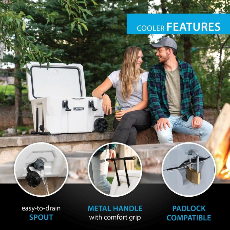Lifetime New 55 Qt. Capacity High Performance Polyethylene Cooler with Wheels, Arctic White (91072) - Image 7