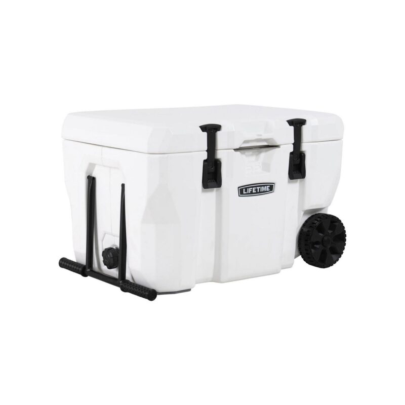 Lifetime New 55 Qt. Capacity High Performance Polyethylene Cooler with Wheels, Arctic White (91072)
