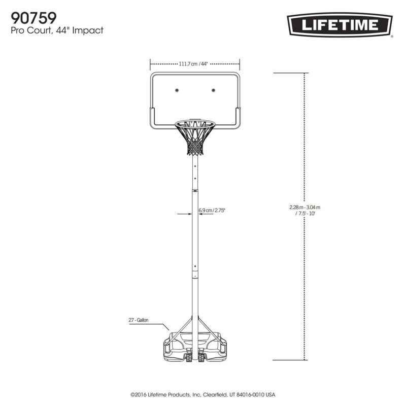 Lifetime New Adjustable Portable Basketball Hoop (44-inch ImpactA ) - 90759 - Image 13