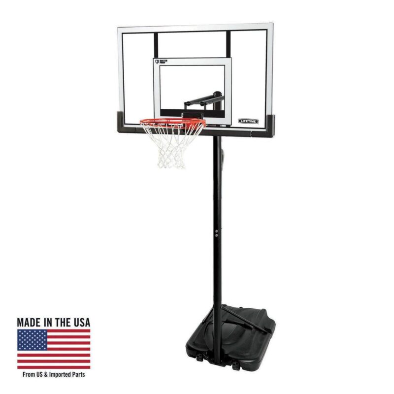 Lifetime New Adjustable Portable Basketball Hoop, 52 inch Polycarbonate (90176)