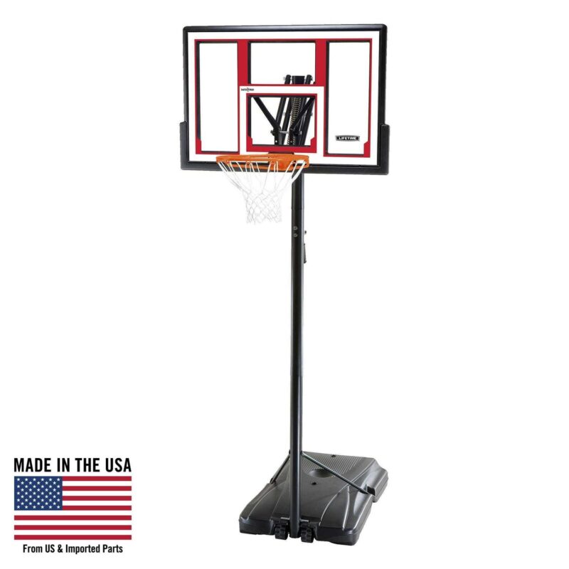 Lifetime New Adjustable Portable Basketball Hoop, 48 inch Polycarbonate (90491)