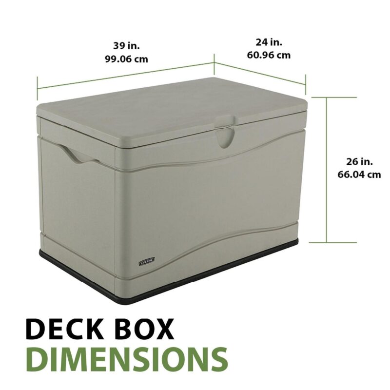 Lifetime New Outdoor Polyethylene Deck Box and Bench 80 Gal., Tan (60059) - Image 10