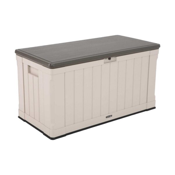 Lifetime New Outdoor Polyethylene Deck Box and Bench 116 Gallon, Tan/Brown (60186)