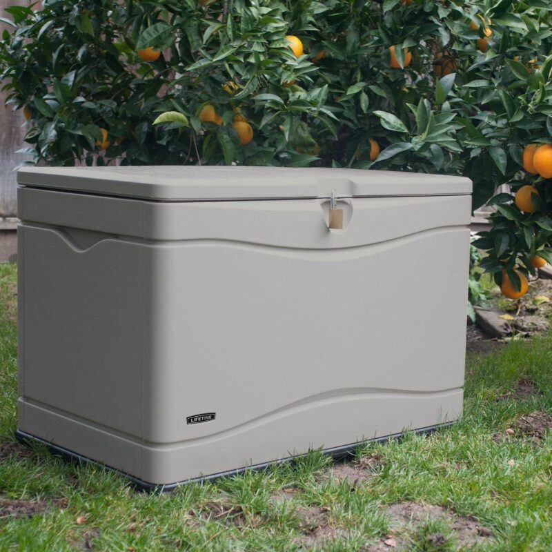 Lifetime New Outdoor Polyethylene Deck Box and Bench 80 Gal., Tan (60059) - Image 5