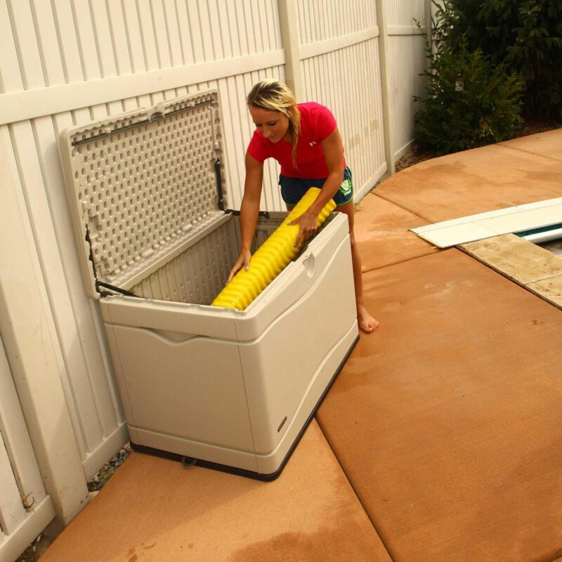Lifetime New Outdoor Polyethylene Deck Box and Bench 80 Gal., Tan (60059) - Image 6